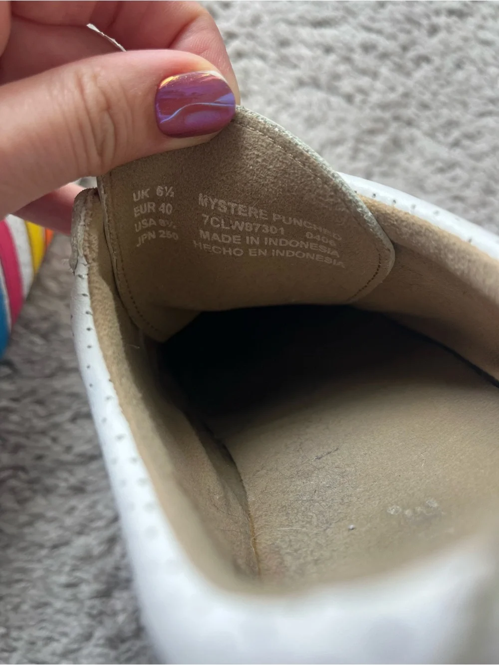 Vintage Lacoste White Sneakers with Rainbow Accent Straps